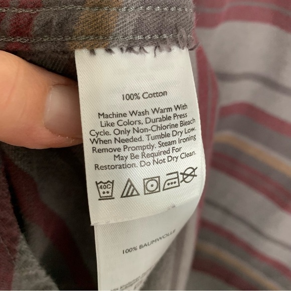 Eddie Bauer Mens X Large Flannel Shirt Plaid Relaxed Fit Long Sleeve gray red - Picture 3 of 4